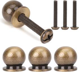556480 -556480 2us 445008732721 Round Solid Brass Cabinet Knobs 4 Pcs 1/2 Inch 12mm Mini Kno