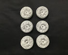 0184-1354 Unbranded Set Of Cast Iron Antique White Sunflower Drawer Pulls