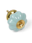 063713267283 American Chateau Vintage Style Ceramic Turquoise Blue Pumpkin