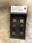 085031829r01 Threshold Drawer Pull Set Faux Leather Brushed Brass 885785007785
