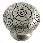 8030550 10321 Mng Hardware Sun Swirl Round Cabinet Knob Satin 803055103210