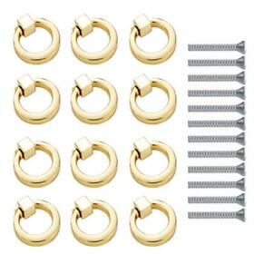 12 Pcs Modern Simplicity Ring Handle Zinc Alloy Single Hole Drawers Jewel