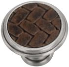 12090 Laurey Cabinet Hardware Round Knob Satin Nickel And Brown