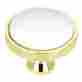 141813030 F-6017 Richelieu Lot Of 100 White Enamel Knobs With Polished Brass Surround 1-1 4 In