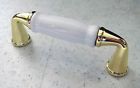 14222wpb 5 Lot Brass Polished White Ceramic Amerock Pulls Center