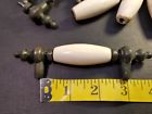 15509 Laurey Antique Cabinet Handle Pulls Porcelain Ivory With Brass