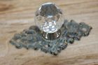 16-869 We Peddle Metal Crystal Knob Cabinet Pull Faceted 603830723158