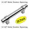 161-3.5ch Cosmas 25 Pack Cabinet Hardware Polished Chrome Euro Bar Pulls 766150949001