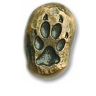 224-161-ab Buck Snort Antique Brass Left Wolf Track Knob