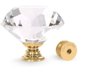 25 Pcs Diamond Crystal Glass Pull Handle Cabinet Knobs Cupboard Drawers
