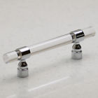 25096-pc Unbranded Lucite On Polished Chrome Pull Overall Length Clear Acrylic