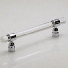25128-pc Unbranded Lucite On Polished Chrome Pull Overall Length Clear Acrylic