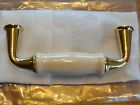 255-a Avante 10 White Brass Cabinet Cupboard Drawer Pull Handle Hardware 3