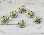 274614 Novica Flower Ceramic Knobs Drawer Door Cabinet Bright Sunshine Lot