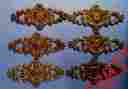 2966 Hyer Lot Of Six Ornate Vintage Brass Drawer Face Plates 6 3 4 X No Knobs