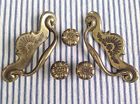Ck-2245 3 - 5 Handles 2 Lot Knobs Drawer Pulls Ch-2246 Vintage Brass Patina
