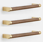 C105370 3 New Rejuvenation West Slope 6inch Wood Drawer Pulls Aged Brass Finish
