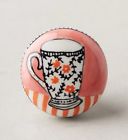 39313663 Anthropologie New Pair Stoneware Tea Time Dresser Knob Handle Pulls