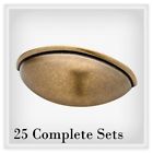 3s-b2022 Pack Cabinet Cup Pull Handle Knobs Screws Tumbled Antique Brass