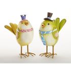 4197.2-2 Delton Inches Resin Birds With Hats Set Of 652448160244