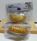 44-101 Lewis Dolin New Melon Glass Bin Pulls Transparent Amber Brushed