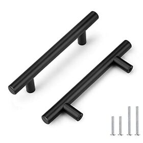 50 Pack Probrico Black Stainless Steel Kitchen Cabinet Door Handles T Bar