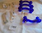 5292-pb Unbranded Cobalt Blue Glass Drawer Pulls Handles New Gold Brass