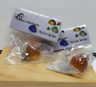54-101 Lewis Dolin New Melon Glass Knobs Transparent Amber Brushed Nickel