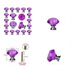 600152866006 Pulls Pcs Crystal Purple Glass Drawer Decorative Knobs