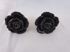 621213619072 Knob Romantic Decor 2 Black Rose Ceramic Knobs Kitchen Cabinet Drawer Pulls Furniture Handles Flower 621213618907