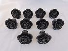621213619089 Knob Romantic Decor 30 Black Rose Ceramic Knobs Kitchen Cabinet Drawer Pull Furniture Handles Flower 621213621457
