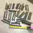 63-3463 Unknown Lot Of 19 Vintage Nl Co 6 Metal Cabinet Drawer Pulls W Backers Model