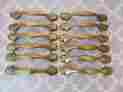 63905-1 Amerock Lot Of 12 Antique English Brass 3 Scroll Edge Cabinet Drawer Pull