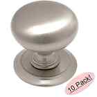 6542sn Cosmas Satin Nickel Round Cabinet Hardware Knob With Backplate 1.25 Inch 766150934489
