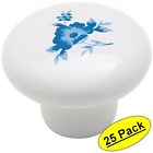 69120 Amerock White Ceramic With Blue Floral Design Allison 609595764849
