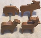 7292667 Pottery Barn Kids Cute Wooden Animal Drawer Cabinet Knobs Set