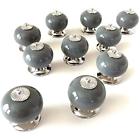 792436929443 Grey Ceramic Cabinet Knobs Set Of Round Matching