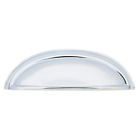 86173 " Polished Cup 3 Pull Cabinet Solid Emtek Chrome Brass