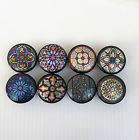 997574 Twisted Design Set Of Cathedral Stain Glass Print 0612520452681