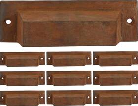 01-sepl A29 01-sepl/ka/01 Set Of 10 Cast Iron Cup Drawer Pulls 4 Inch Modern Bin For Cabinets
