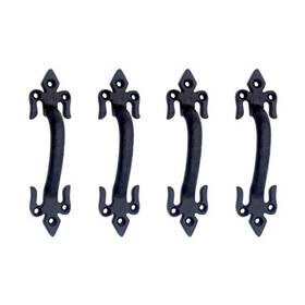 Adonai Hardware 733074244567 Antique Cast Iron Cabinet Pull Handles 5.1 Inch X 4 Pack Abdi Black Powder