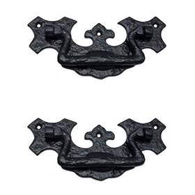 Ah-phi-drpp-002-ir Adonai Hardware Are Phicol Antique Cast Iron Cabinet Ring Drop Pulls Pack Of 2 Matte Black F