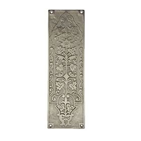 Adonai Hardware Decorative Brass Push Plate 9.9 Inch Nezib Satin Nickel