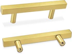 Pddj27hss Aeekel 30 Pack Cabinet Pulls 5 Length Brushed Brass Drawer Handles 3 Hole Center