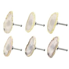 Agate Knobs For Dresser Drawers Wardrobe Pull Handles Set Of 6 White By Lpraer