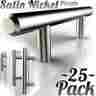 Ah-0002 Alpine Hardware 25pc Solid Stainless Steel Bar Handle Pull 3 Hole Center Fine-brushed Satin 685450647854