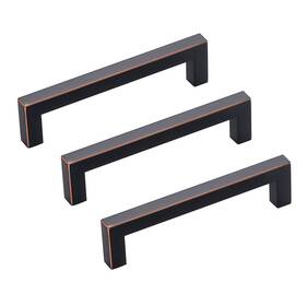 Aibeli 774980050873 10 Pack Oil Rubbed Bronze Cabinet Pulls 5 Inch 128mm Square Drawer Handles