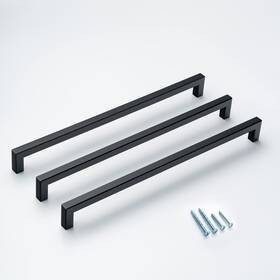 Aibeli 774980051450 10 Pack 12-3/5 Inch Hole Center Matte Black Square Cabinet Pulls Cupbo