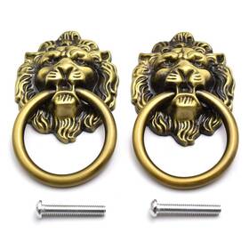 Pull-lionhead-2gb Aifeier Et 779776987319 Antique Bronze Lion Head Knob Pull Handle 2.64 X 1.57 Green