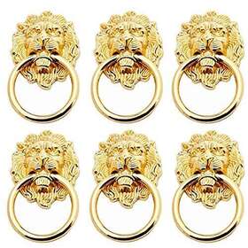 Aigeou 788487219985 6pcs Lion Head Handles Pulls Cabinet Knobs Antique Bronze For Door Drawer Dre